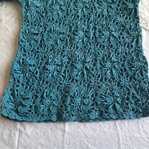 Teal Handmade Crochet Dress or Swim Coverup